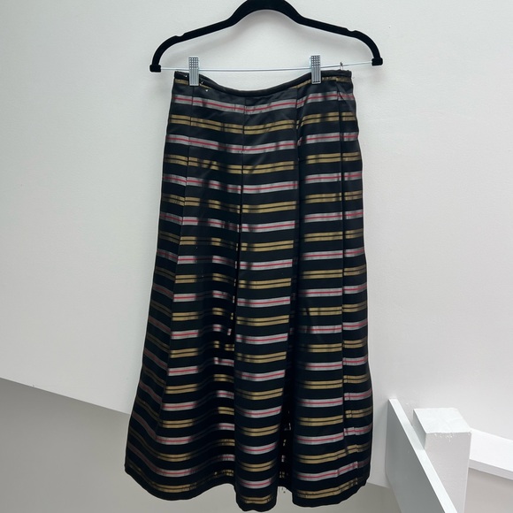 Vintage large Victor Costa for Saks Fifth Avenue black and metallic a-line skirt - Picture 3 of 9